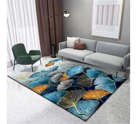RUGMRZ Tapis D'Entrée Intérieur 160X230Cm Chambre Ado 23 Bleu Home Salon Feuillage Lit Minimaliste Grand Entree Interieur