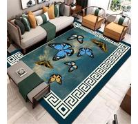 RUGMRZ Tapis Descente De Lit Anti-Dérapant Absorbant L'Humidité Chambre 70x140CM d'enfants Bleu Oriental imprimé Salon