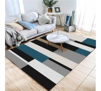 RUGMRZ Tapis D'Éveil 140X200Cm Chemin Couloir Multicolore Long Cuisine Poils Ras Deco Saloncanapé Simple Géométrique De Salon Antidérapant Gris Blanc Noir