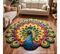 RUGMRZ Tapis D'Eveil Bebe Fille Antidérapant Résistant Aux Taches Lavable Paon Motif Décoratif Jaune Maison du Monde Vert Deveil Sport 160X230CM