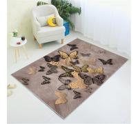 RUGMRZ Tapis D'Éveil pour Bébé Garcon 80X160Cm Grand Jaune Enfant Motif Geometrique De Modernesalon Fille Chambre Papillon Chaud