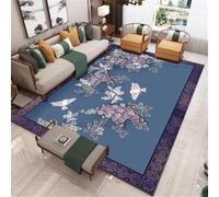 RUGMRZ Tapis Eveil Bebe 50X80Cm D Entree Interieur Ultra Fine 38 Bleu Salon Moderne Simple Chambre À Coucher Fleurs Lumière Luxe Exterieur XXL
