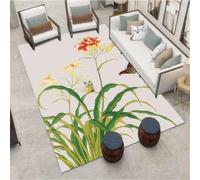RUGMRZ Tapis Eveil Bebe 80X160Cm Carpette Chambre Vert Salon Noel Ados Décoration Ado Fillefleur Papillon Art De Style Chinois