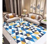 RUGMRZ Tapis Exterieur 70x140cm Bleu, Jaune, Tapis Extra Fin sous Porte Géométrie Moderne pour Les couloirs des Chambres d'enfants