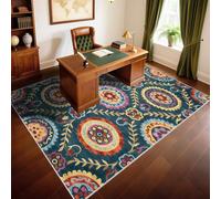 RUGMRZ Tapis Extérieur Terrasse Non Slip 50x80cm Bleu, des Fleurs Vintage sont utilisées dans Le Couloir du Salon