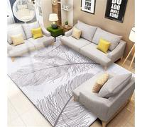 RUGMRZ Tapis Gamer Sol Chambre De Adulte Jeu Enfant 130x190CM Exterieur Gris décoré Plumes antidérapant
