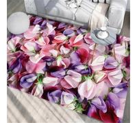 RUGMRZ Tapis Industriel 170X240Cm De Jeux Bebe Violet Salon Noel Pas Chere Sejoursalon Fille Chambre Motif Fleurs Chaudes