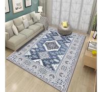 RUGMRZ Tapis Insonorisant Antidérapant Résistant Aux Taches Lavable Salon Durable Abstrait Decoration Chambre Enfant Fille Bleu Le du Industriel 160X230CM