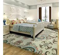 RUGMRZ Tapis Interieur Salon Doux Vert Clair 90x150cm,des Motifs Floraux Lavable,Extra Plat pour Chambre Bébé,Parc,Balcon