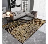 RUGMRZ Tapis Interieur Salon Lavable Antidérapant Et Résistant Aux Taches Abstrait Moderne De Bain Couleur Or Carré D'Éveil 180X250CM