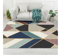 RUGMRZ Tapis Lit 180X280Cm Pas Chere Multicolore D’Eveil Decoration Chambre Ado Fille À Couchercanapé Simple Géométrique Couloir De Salon Antidérapant Bleu Noir