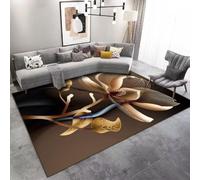 RUGMRZ Tapis Long Abstrait Géométrique Lavable Antidérapant Élégant Chambre Salon Pas Chere Brun Decoration Maison Moderne Ado Garcon 140X200CM