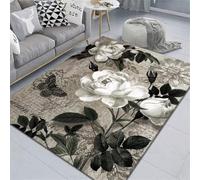 RUGMRZ Tapis Long Couloir Antidérapant Et Non Déformé Table Basse 80x120CM Chambre Garcon ado Gris. de Fleurs Vert foncé. antiderapant teppiche gegend