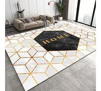 RUGMRZ Tapis Moderne Tapis Chambre Bebe Fille Motif de Cube d'eau 3D Noir Blanc doré Design Graphique géométrique Minimaliste Moderne Tapis Exterieur 40X60cm