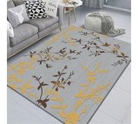 RUGMRZ Tapis Moelleux 120X180Cm De Salon Pas Cher 34 Gris Home Chambre Fleurs Lit Minimaliste Lavable en Machine Chere
