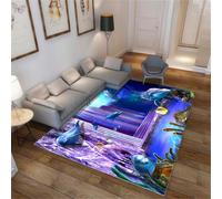 RUGMRZ Tapis Parc Bebe 160X230Cm De Bureau XXL Violet Decoration Chambre Fille Ados pour Chienpaysage sous-Marin Motif Aquarium Bleu