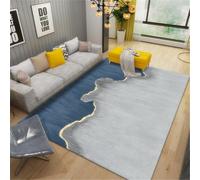RUGMRZ Tapis Pas Chers Art Abstrait Antidérapant Lavable Bleu Jeu Enfant Gris Decoration Chambre Bebe Garcon Moquette Exterieur 160X230CM