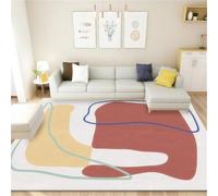 RUGMRZ Tapis pour Chambre Art Abstrait Antidérapant Lavable Multicolore Marron Décoration Ado Fille D Eveil 100X100CM