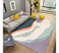 RUGMRZ Tapis pour Enfants Chambre Art Abstrait Lavable Antidérapant Bebe Multicolore Paillasson Exterieur Machine À Laver Anti Vibration 100X100CM
