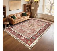 RUGMRZ Tapis pour Enfants Chambre Waterproof 200x300cm Vieux Rose, Fleurs rétro pour l'étude du Salon