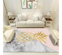 RUGMRZ Tapis Protection Sol Anti Dérapant Rose Gris 160x200cm, sur Mesure Motif imprimé végétal pour Salon Chambre Fille