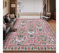 RUGMRZ Tapis Rectangulaire Anti Dérapant Rosa 50x80CM, Entrée Exterieur Moderne Blumen for Chaise Gaming Protection De Sol Déco