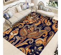 RUGMRZ Tapis Rectangulaire Balcon en Jeu Enfant 160x230CM De Chambre Doux Bleu Sol Floral rétro Multicolore paillasson Extra Plat