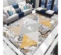 RUGMRZ Tapis Salle A Manger pour Chaise De Bureau Chambre Adulte 70x140CM Deco bébé Fille Gris. Effet marbre Jaune. d'extérieur terrasse Sol Entree Interieur