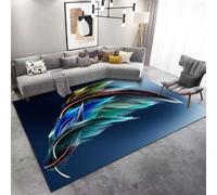 RUGMRZ Tapis Salle De Bain Abstrait Géométrique Lavable Antidérapant Élégant Chambre Salon Bleu Chien Pas Chere 160X230CM