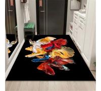 RUGMRZ Tapis+Salon 50X80Cm Moquette Acoustique Noir Tapis Soldes Interieur Grand D'Entrée Intérieurporte Couloir Art À La Mode Antidérapant Résistant Aux Taches Jaune Rouge