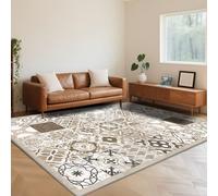 RUGMRZ Tapis Salon Lavable en Machine 100X160cm,Poil Court Rétro Nostalgie Beigepour Chambre,Salle A Manger,Couloir