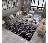 RUGMRZ Tapis Salon Lavable en Machine Bas Molleton paillasson Extra Plat 90x150CM Central du Bleu rectangulaire pour la Chambre. Rug Deco Chambre ado
