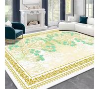 RUGMRZ Tapis Salon Lavable en Machine Rug de Cuisine 120x160CM Exterieur Bleu Fleurs Jardin Vert. Decoration Balcon Appartement Deco Chambre bébé garçon