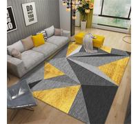 RUGMRZ Tapis Salon Moderne 160x280cm Gris doré, Tapis geant Motif géométrique Moderne pour Salon Bureau