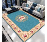 RUGMRZ Tapis Salon Noel 160X230Cm De Jardin Exterieur Bleu Moquette Interieur Table Basse Sol Enfantcanapé À Règles Géométriques Style Vintage