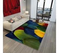 RUGMRZ Tapis Salon Poil Court Chevet Sol Gamer 120x160CM de Porte Vert décoratif Bleu et Jaune. nettoyant