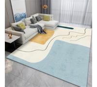 RUGMRZ Tapis Table Basse Art Abstrait Lavable Antidérapant Bebe Bleu Chambre Garcon Pas Chers 60X60CM