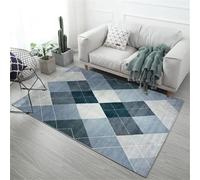 RUGMRZ vestiaire Tapis 100x160cm Bleu, Géométrie Moderne pour Les couloirs des Chambres d'adolescents