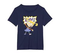 Rugrats Angelica Simple Portrait T-Shirt, Femme Grandes Tailles, Bleu Marine, 1X