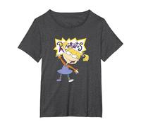 Rugrats Angelica Simple Portrait T-Shirt, Femme Grandes Tailles, Chiné Foncé, 1X