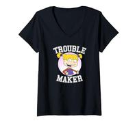 Rugrats Angelica Trouble Maker Collegiate T-Shirt avec Col en V