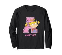 Rugrats Angelica Wasn't Me Funny Pink Varsity Look Manche Longue