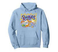 Rugrats Coloring Book Character Collage Retro 90's Cartoon Sweat à Capuche, Unisexe pour Adultes, Bleu poudré, M