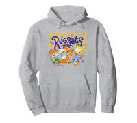 Rugrats Coloring Book Character Collage Retro 90's Cartoon Sweat à Capuche, Unisexe pour Adultes, Gris Chiné, XXL