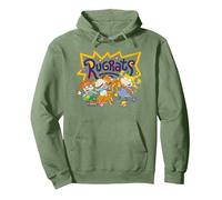 Rugrats Coloring Book Character Collage Retro 90's Cartoon Sweat à Capuche, Unisexe pour Adultes, Vert Sauge, S
