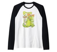 Rugrats Reptar Rules Colorful Comic Book Retro Cartoon Manche Raglan