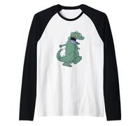 Rugrats Reptar Walking Vintage Green Texture Art Manche Raglan