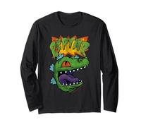 Rugrats Vintage Distressed Reptar Dinosaur Face Cartoon Manche Longue
