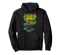Rugrats Vintage Distressed Reptar Dinosaur Face Cartoon Sweat à Capuche