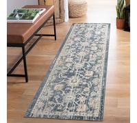 Rugs by Desire Maia Tapis de Salon Lavable en polypropylène Doux avec Envers en Coton antidérapant pour espaces intérieurs élégants Bleu Marine 60 x 220 cm (rectangulaire)